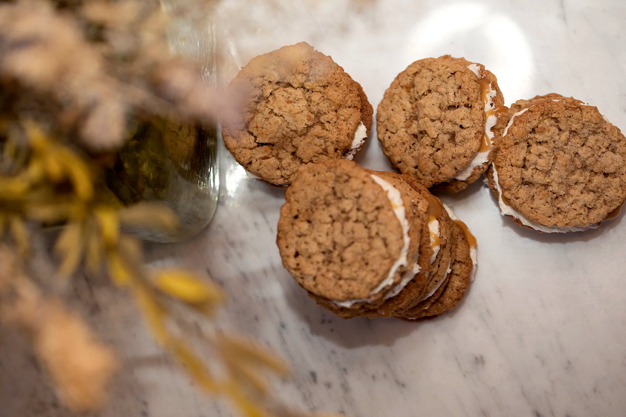 Salted Caramel Oatmeal Cream Pies